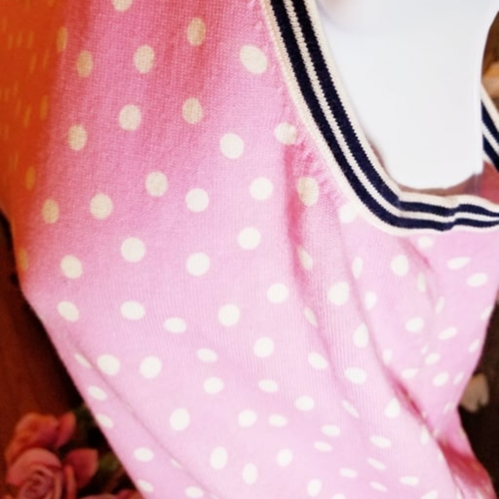 TALBOTS Tank Shell ~ Polkadots kick it Pink - Picture 4 of 8